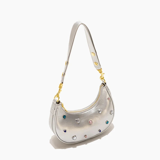 Half Moon Women Hobo Shoulder Purses  Luxury Brand Leather Tote Handbag Vintage Sling Crossbody Bag