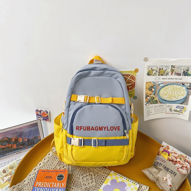 School Bag Girl Backpack Niche Trend Hit Color Stitching Japanese Style Backpack