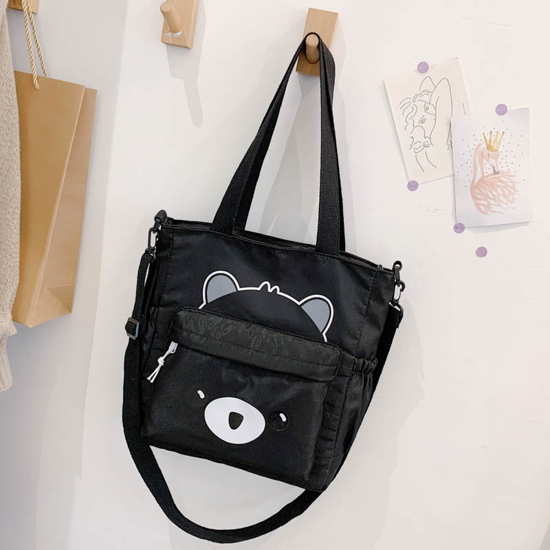 College Students Class Bag Female New Trendy Shoulder Bag Canvas Cute Large Capacity Messenger Shoulder Bag