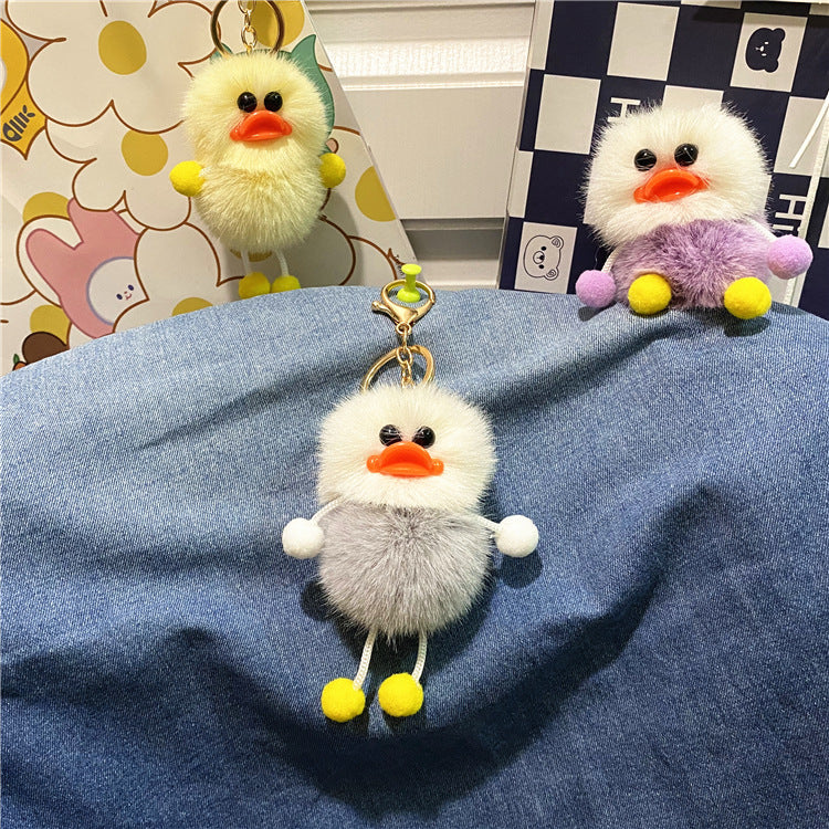 Ugly Cute Net Red Duck Key Chain Cute Plush Student Bag Pendant Cartoon Elf Car Key Chain Accessories