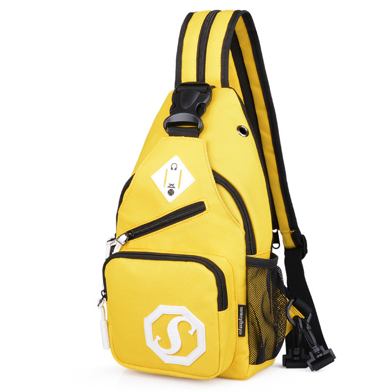 Shoulder bag dual-purpose crossbody bag USB chest bag girls Oxford cloth bag fashion trend messenger bag